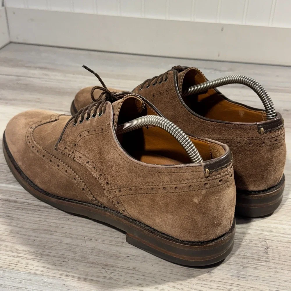 Aquatalia Carson Brogue Wingtip Oxford Men's Sz 11 Suede Lace Up Shoes